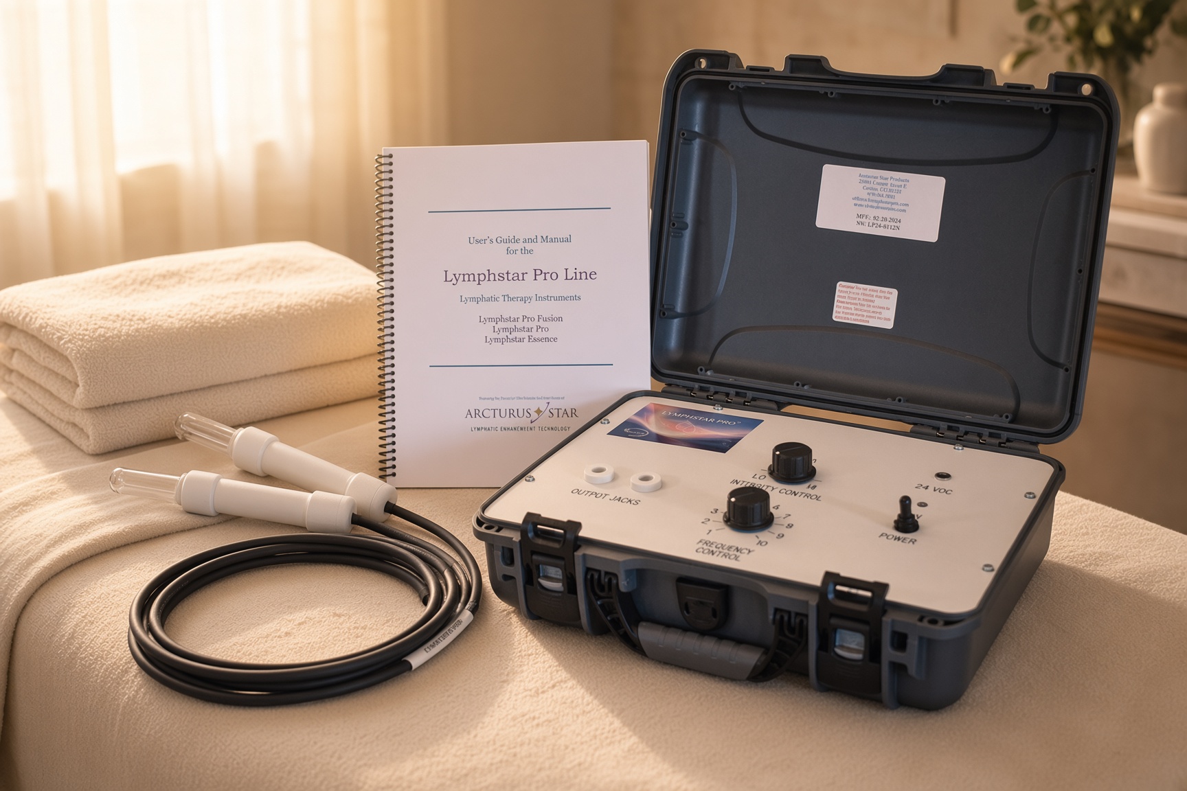 The Lymphstar Pro Fusion lymphatic therapy instrument in the treatment suite